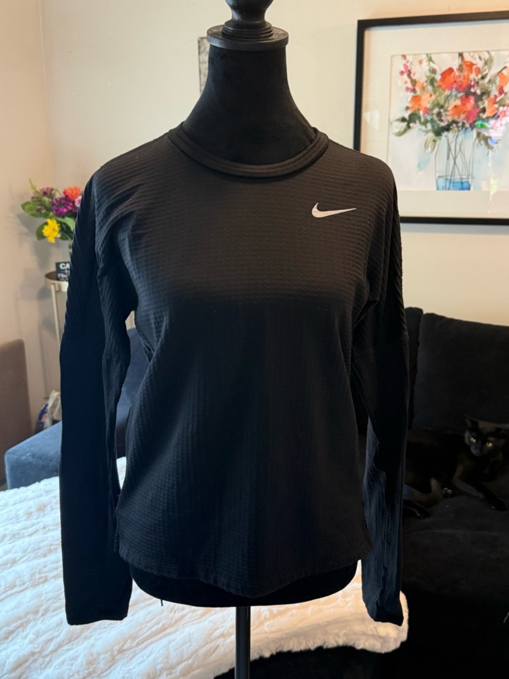 Nike Black Women's Long Sleeve Dri-FIT Crew Top
